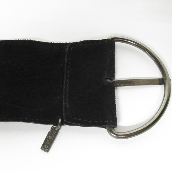 authentic SAINT LAURENT pieced suede wide BELT - Picture 9 of 13